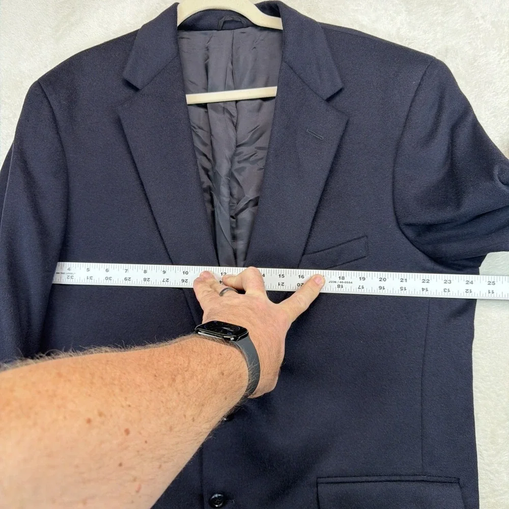 Pashima Pure Mongolian Cashmere Men's Navy Sport Coat Blazer Custom Tailored